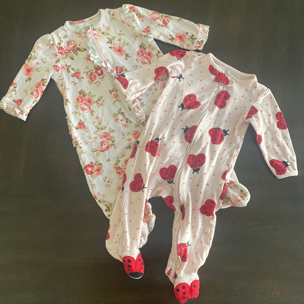 Baby Girl Footed Sleepers 9M